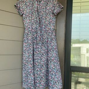 Elegant Red and Pink Midi Dress